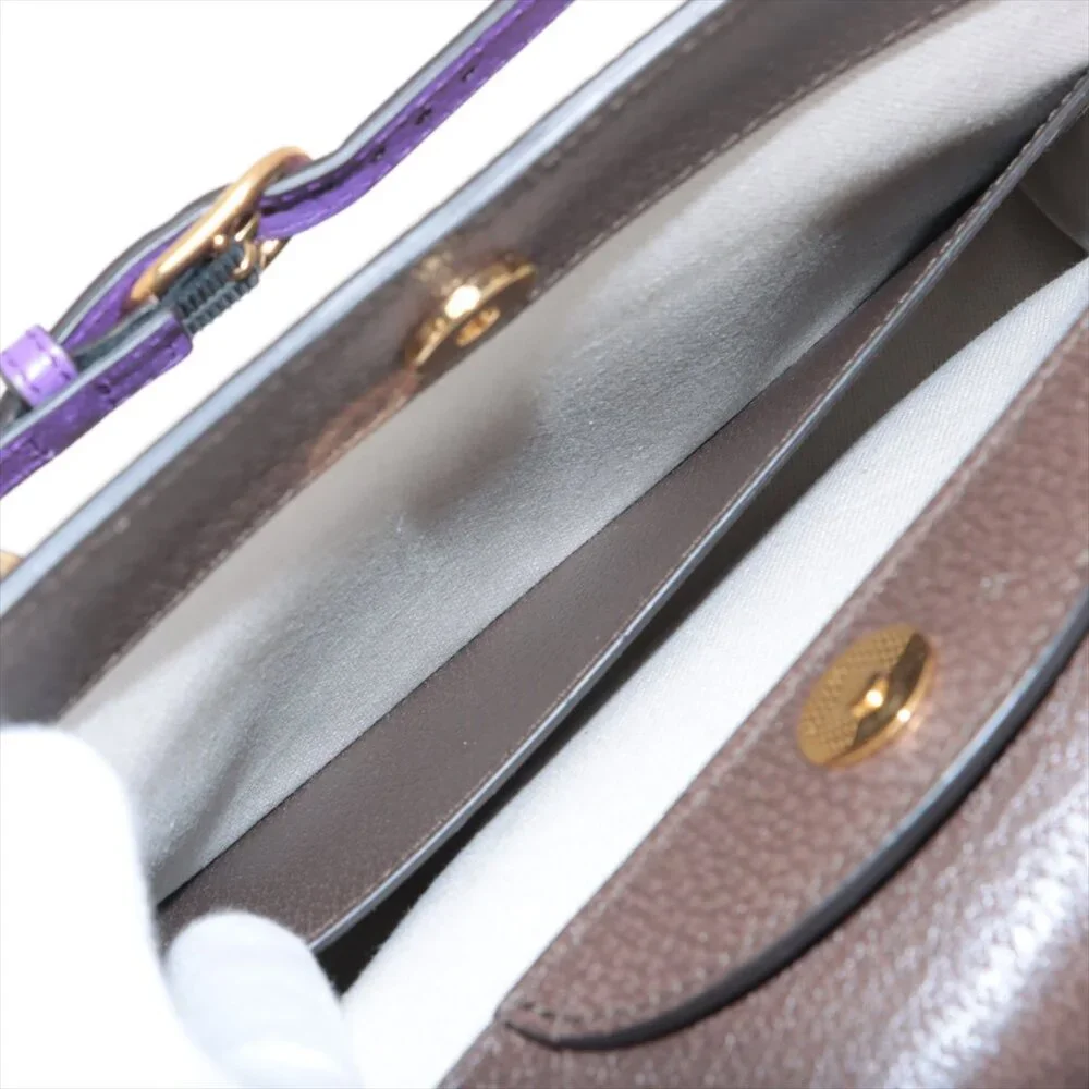 Gucci x Adidas Bamboo Diana Canvas & Leather 2 Way Handbag Beige×Brown 678842 - Picture 13 of 16